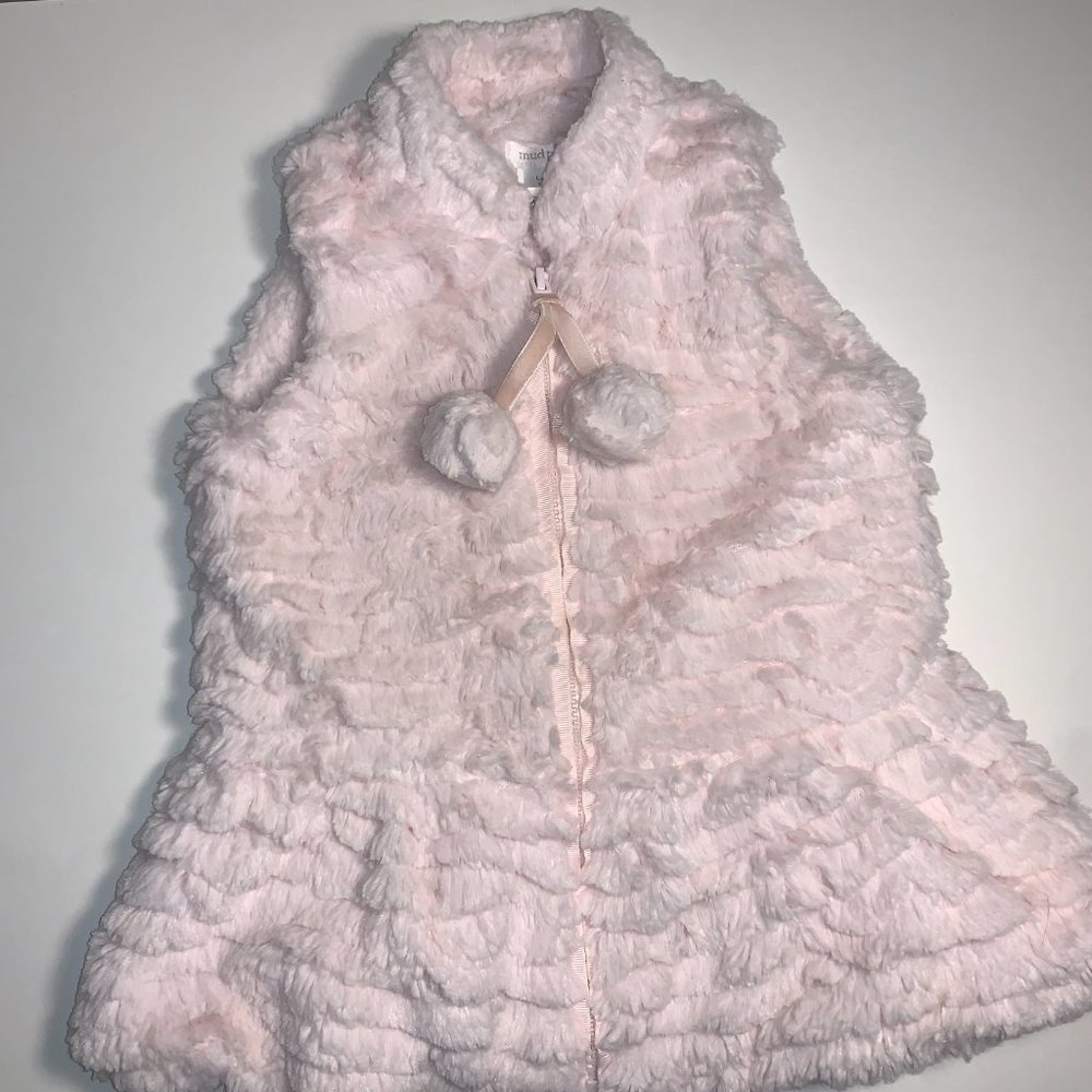Mud Pie Girls Pink Faux Fur Vest